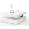 Image de Table basse plateau rotatif - Carré Blanc brillant - 78 x 78 x 36 cm - COFFEE