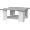 Image de Table Basse Pilvi - Blanc Et Béton Clair - Contemporain - L 67 X P 67 X H 31 Cm