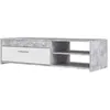 Image de Meuble TV en b ©ton blanc et clair - 120 x 42,1 x 31,8 cm
