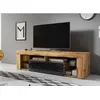 Image de Meuble TV EVEREST coloris chêne et noir 140x35x50 cm-Multicouleur-Multicouleur-140 --