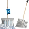 Image de KOTARBAU® Pelle à neige Pelle à neige 50cm avec manche en bois Renforcée lame aluminium avec poignée ergonomique 139 cm