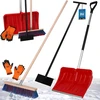 Image de KOTARBAU® Set Pelle à neige avec manche aluminium 135 cm Balai de rue avec manche bois 150 cm Raclette à glace 119 + gants Pelle à neige Pelle à neige manche aluminium pour le déneigement