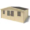 Image de Abri de jardin en bois - 21.42m2 - 5.1x4.2m - Ep. 34mm - Couleur: naturel - DOM746 - ALTANKA