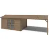 Image de Abri de jardin en bois - 4x3 m avec extension de 4x2.76 m - 23.06 m²- Traité - DOM677+DOS194 - ALTANKA
