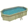 Image de Piscine En Bois Nemo 7.3 X 3.97 - H.1.45 M, Gris Clair, Fixations À Sceller