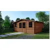 Image de Abri de jardin en bois - 34.8m2 - 5.9x5.9m - Traité - Ep. 45mm - Couleur: marron - DOM656 - ALTANKA