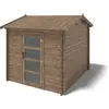Image de Abri de jardin en bois - 7.5m2 - 2.5x3m - Traité - Ep. 28mm - Couleur: marron - DOM675 - ALTANKA