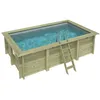 Image de Piscine En Bois Aqua 4.65 X 2.85 - H.1.24 M, Gris Clair, Cadre En Métal - Sans Dalle