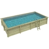 Image de Piscine En Bois Aqua 8.5 X 4.35 - H.1.45 M, Gris Clair, Fixations À Sceller
