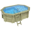 Image de Piscine En Bois Nemo 4.3 X 3 - H.1.18 M Avec Plage, Bleu Pâle, Cadre En Métal - Sans Dalle
