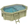 Image de Piscine En Bois Nemo 4.3 X 3 - H.1.18 M Avec Plage, Gris Clair, Cadre En Métal - Sans Dalle