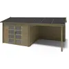 Image de Abri de jardin en bois - 17.4m2 - 5.79x3m - Traité - Ep. 28mm - Couleur: vert - DOM718 - ALTANKA