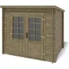 Image de Abri de jardin en bois - 5m2 - 2.5x2m - Traité - Ep. 28mm - Couleur: vert - DOM725 - ALTANKA