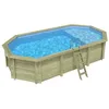 Image de Piscine En Bois Nemo 7.3 X 3.97 - H.1.45 M Avec Plage, Bleu Pâle, Fixations À Sceller