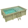 Image de Piscine En Bois Aqua 4.65 X 2.85 - H.1.24 M Avec Plage, Sable, Fixations À Sceller