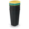 Image de Ensemble de poubelles Prosperplast COMPACTA Q DROP SET   Capacité : 4 x 25 l, couleur : noir recyclé