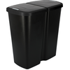 Image de Prosperplast COMPACTA Q DUO, 45 l, noir recyclé avec couvercle noir.