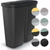 Image de MONZANA® Double poubelle cuisine 2x25 litres 2 compartiments couvercle bouton corbeille papier bureau déchetstri sélectif recyclage noir-jaune