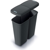 Image de MONZANA® Double poubelle cuisine 2x25 litres 2 compartiments couvercle bouton corbeille papier bureau déchetstri sélectif recyclage noir