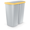 Image de Poubelle COMPACTA Q DUO cendrée avec couvercle jaune, volume 45l