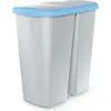 Image de Poubelle COMPACTA Q DUO cendrée avec couvercle bleu clair, volume 45l