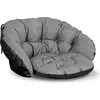 Image de Coussin de jardin 122x40 cm pour balançoire hollywoodienne Coussin suspendu nid de cigogne étanche gris