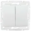 Image de Double Interrupteur Encastré - 2 Leviers - Abs Blanc - 71x71mm - 250v