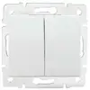 Image de Double Interrupteur Va-et-vient - Encastré - Blanc - 2 Leviers - 71x71mm