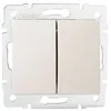 Image de Interrupteur Double Va-et-vient - Encastré - Crème - 2 Leviers - 250v