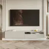Image de Selsey VELDIO - Meuble TV suspendu avec compartiment ouvert, gris beige taupe 175 cm