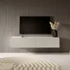 Image de Selsey VELDIO - Meuble TV 140 cm gris-beige avec façade fraisée