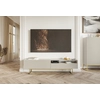 Image de Selsey VELDIO - Armoire TV avec compartiment ouvert, Gris Beige Taupe avec structure métallique dorée, 175 cm