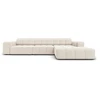 Image de Canapé D'Angle Droit 4 Places En Velours Beige Clair