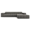 Image de Canapé D'Angle Droit 4 Places En Velours Gris Clair