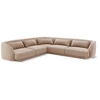 Image de Canapé D'Angle Symétrique 5 Places En Velours Beige