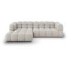 Image de Canapé D'Angle Gauche Modulable 4 Places En Velours Beige Clair