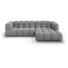 Image de Canapé D'Angle Droit Modulable 4 Places En Velours Gris Clair