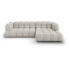 Image de Canapé D'Angle Droit Modulable 4 Places En Velours Beige Clair