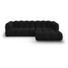 Image de Canapé D'Angle Droit Modulable 4 Places En Velours Noir