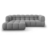 Image de Canapé D'Angle Gauche Modulable 3 Places En Velours Gris Clair