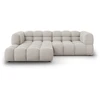 Image de Canapé D'Angle Gauche Modulable 3 Places En Velours Beige Clair