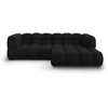 Image de Canapé D'Angle Droit Modulable 3 Places En Velours Noir
