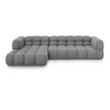 Image de Canapé D'Angle Gauche Modulable 4 Places En Velours Gris Clair