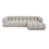 Image de Canapé D'Angle Droit Modulable 4 Places En Velours Beige Clair