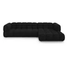 Image de Canapé D'Angle Droit Modulable 4 Places En Velours Noir