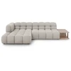 Image de Canapé D'Angle Gauche Modulable 4 Places En Velours Beige Clair