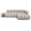 Image de Canapé D'Angle Droit Modulable 4 Places En Velours Beige Clair