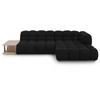 Image de Canapé D'Angle Droit Modulable 4 Places En Velours Noir