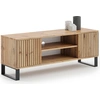 Image de Focus loft armoire RTV 155 cm -Reproduction chêne lattes ouvragées