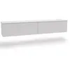 Image de Meuble TV NICOLE : meuble suspendu et sur pied, sans poignées, 160 cm, blanc